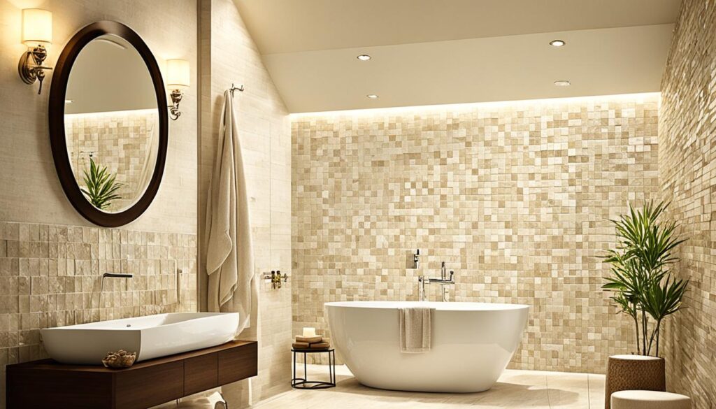 textured bathroom tiles