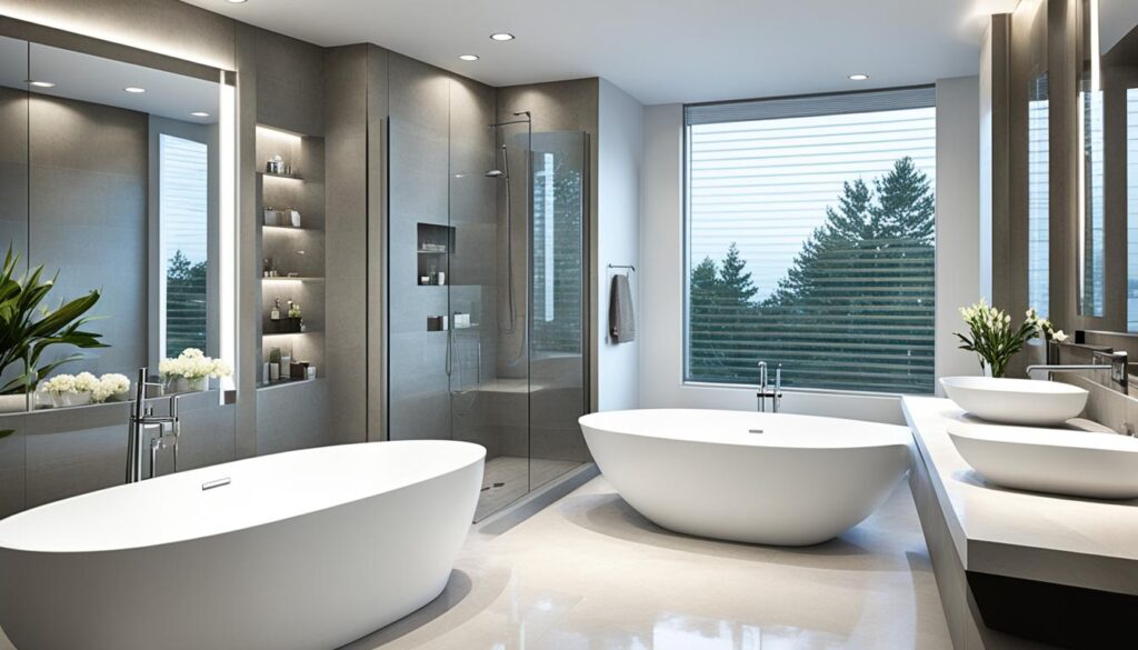 spacious bathroom design